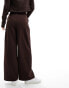 Urban Revivo relaxed wide leg tailored trousers in umber