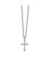 Stainless Steel Polished Cross Pendant on a Rolo Chain Necklace