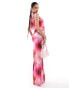 Фото #3 товара ASOS DESIGN co-ord slinky fishtail maxi skirt in large rose print