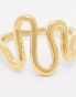 ASOS DESIGN 14k gold plated ring with squiggle design