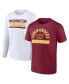 Фото #1 товара Men's Burgundy, White Washington Commanders Two-Pack 2023 Schedule T-shirt Combo Set