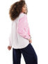 Фото #5 товара Vero Moda oversized cotton shirt in irregular pink stripe