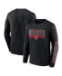 Фото #1 товара Men's Black Nebraska Huskers Modern Two-Hit Long Sleeve T-shirt