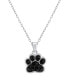 Фото #1 товара Macy's crystal Dog Paw Pendant 16+2" Extender Chain In Silver Plated