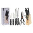 EXCELLENT HOUSEWARE 5 Pieces + 1 Scissors Block Knives