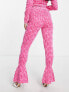 Фото #2 товара Simmi Petite skinny flare co-ord in pink geo print