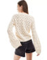 Фото #2 товара Vero Moda open knit cardigan in cream