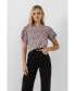 ფოტო #3 პროდუქტის Women's Floral Twist Sleeve Detail Knit Top