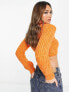 Фото #4 товара Mango roll neck cropped jumper in orange