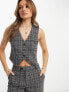 Фото #1 товара Only tailored waistcoat co-ord in grey check