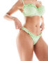 Peek and Beau Fuller Bust mix and match broderie mid-rise tanga bikini bottom in mint with ruffled edge grün, 44 - фото #3