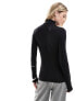 Фото #5 товара & Other Stories long sleeve high neck top with seam detail in black