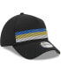 Фото #4 товара Men's Black Los Angeles Rams Flawless Stripe 39THIRTY Flex Hat