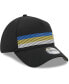 Men's Black Los Angeles Rams Flawless Stripe 39THIRTY Flex Hat