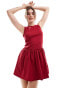 ASOS DESIGN poplin skirt mini dress in red Красный, L - EU 44-46 - фото #2