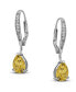 ფოტო #3 პროდუქტის Elegant Sterling Silver Dangling Pear-Shaped Cubic Zirconia Earrings