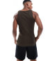 Фото #4 товара New Look muscle fit rib vest in dark brown