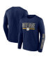 Фото #1 товара Men's Navy Notre Dame Fighting Irish Big and Tall Two-Hit Graphic Long Sleeve T-shirt