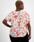 Фото #2 товара Plus Size Printed Boat-Neck Short-Sleeve Top, Created for Macy's