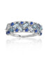 Cubic Zirconia in Sterling Silver Tanzanite and Baguette Ring