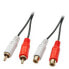 Фото #6 товара Lindy 2m Premium Phono To Phono Extension Cable, 2 x RCA, Male, 2 x RCA, Female, 2 m, Black, Red, White