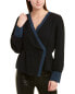 Фото #1 товара Bcbgmaxazria Womens Long Sleeve Surplice Top Black M