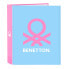 Ring binder Benetton Spring Pink Sky blue A4 27 x 33 x 6 cm