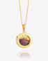 Фото #1 товара Rachel Jackson 22 carat gold plated small deco sun amulet necklace with tourmaline cystals with gift box