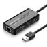 Фото #1 товара HUB Adapter sieciowy USB-A - RJ45 10/100 Mbps / 3x USB 3.0 czarny