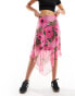 Фото #4 товара ASOS DESIGN draped maxi skirt in leopard floral print