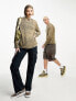 Фото #13 товара COLLUSION Unisex open stitch knitted crewneck in taupe