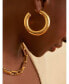 ფოტო #3 პროდუქტის Women's Chubby Large 18K Gold-Plated Brass Hoops Earrings