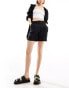 & Other Stories tailored linen shorts in black