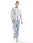 GANT archive shield logo stripe oxford shirt in white/multi