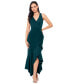 Women's V-Neck Sleeveless Ruffled High-Low Dress