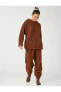 Фото #1 товара Peluş Sweatshirt Pijama Üstü Kapüşonlu Uzun Kollu