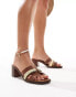 River Island cut out block heel mule in brown Коричневый, 40 - фото #1