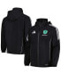 Фото #1 товара Men's Black Seattle Sounders FC Tiro 24 Full-Zip Hoodie Rain Jacket