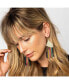 ფოტო #2 პროდუქტის INK + ALLOY Elise Angle With Stripes Beaded Fringe Earrings Muted Rainbow