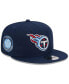 Фото #1 товара Men's and Women's Navy Tennessee Titans The NFL ASL Collection by Love Sign Side Patch 9FIFTY Snapback Hat