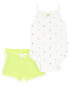 Baby 2-Piece Ice Cream Tank Bodysuit & Short Set 9M