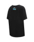 ფოტო #2 პროდუქტის Women's Black Charlotte Hornets Script Boyfriend T-shirt