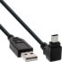 Фото #2 товара InLine USB Type A male / Mini 5pin male up angled 90° - black - 5m