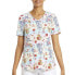 Фото #1 товара Scrubstar Scrub Top Women's Multi Tom and Jerry's Love Print V-Neck Round Hem XS