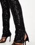 Фото #2 товара 4th & Reckless Plus exclusive sequin split hem leggings in black