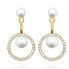 Фото #1 товара Decent gold-plated earrings with zircons and pearls 2 in 1 SC502