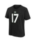 Little Boys and Girls Garrett Wilson Black New York Jets Player Name and Number T-shirt