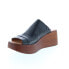 Фото #7 товара Miz Mooz Gianna P65003 Womens Black Leather Slip On Wedges Sandals Shoes