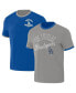 Фото #1 товара Men's Darius Rucker Collection by Royal, Gray Los Angeles Dodgers Two-Way Ringer Reversible T-shirt