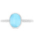 ფოტო #3 პროდუქტის Larimar Oval Ring in Sterling Silver